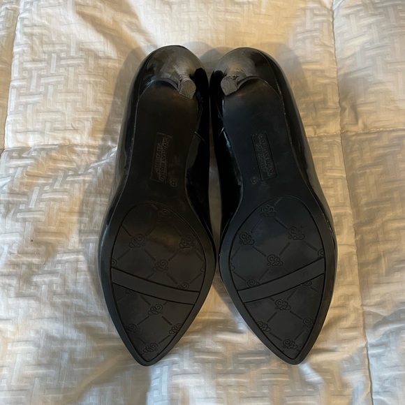 Patent Black Almond Toe Stilettos - Picture 4 of 4